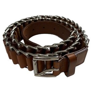 Ralph Lauren Men’s Metal and Leather Belt Size Large Like New